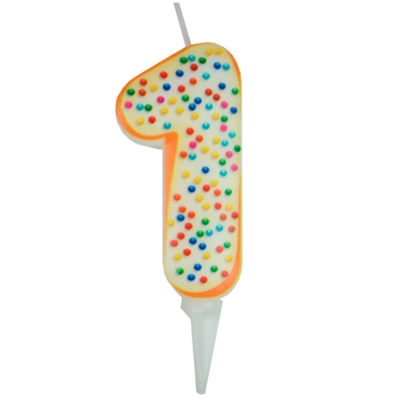 Свеча-цифра "1" Пончик 6 см