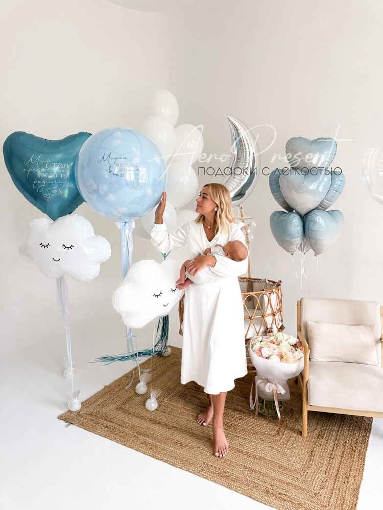 Воздушные шары для выписки из роддома